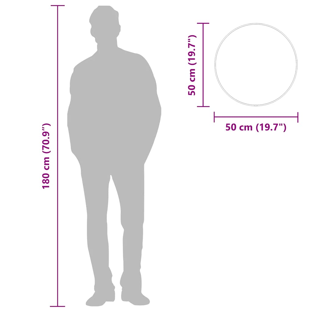 Zidno ogledalo zlatno Ø 50 cm okruglo