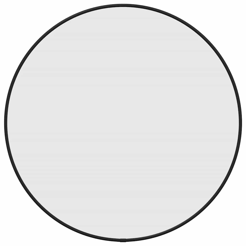 Zidno ogledalo crno Ø 50 cm okruglo