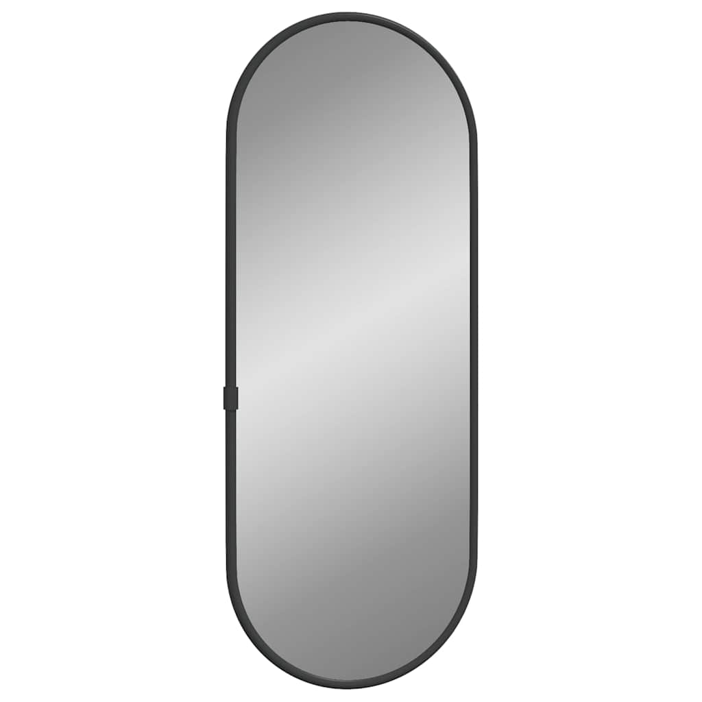Zidno ogledalo crna 40x15 cm ovalno