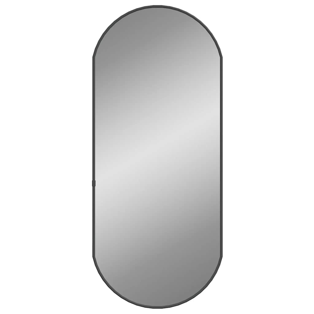 Zidno ogledalo crna 70x30 cm ovalno