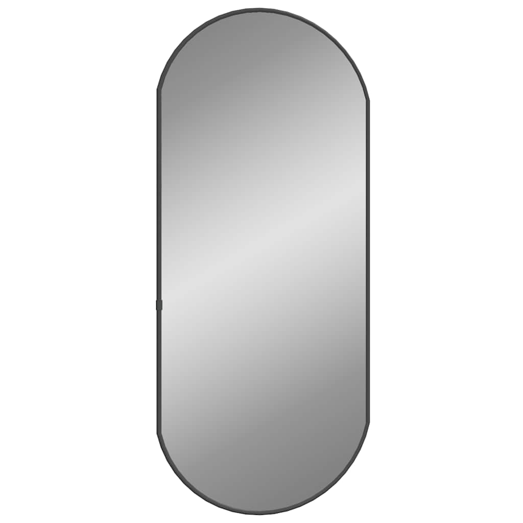 Zidno ogledalo crna 70x30 cm ovalno