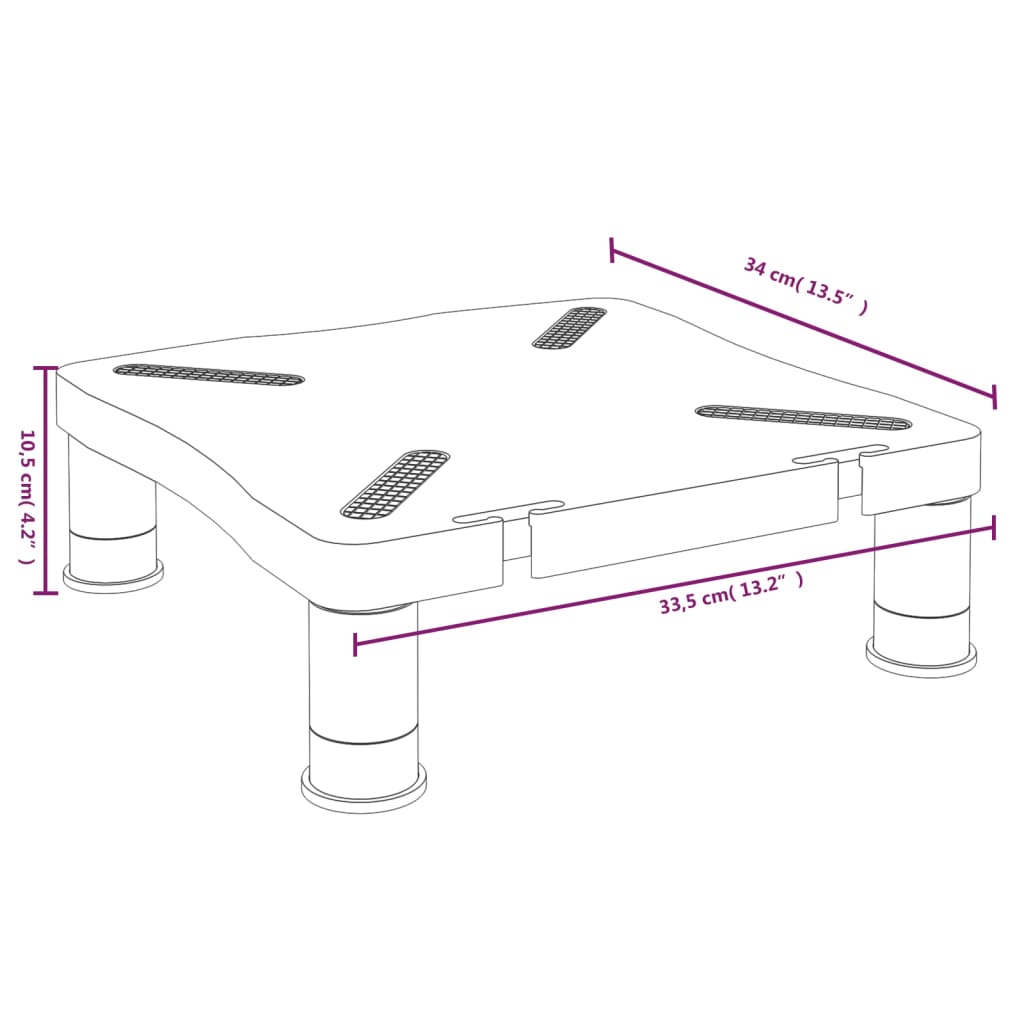 Stalak za monitor crni 33,5 x 34 x 10,5 cm