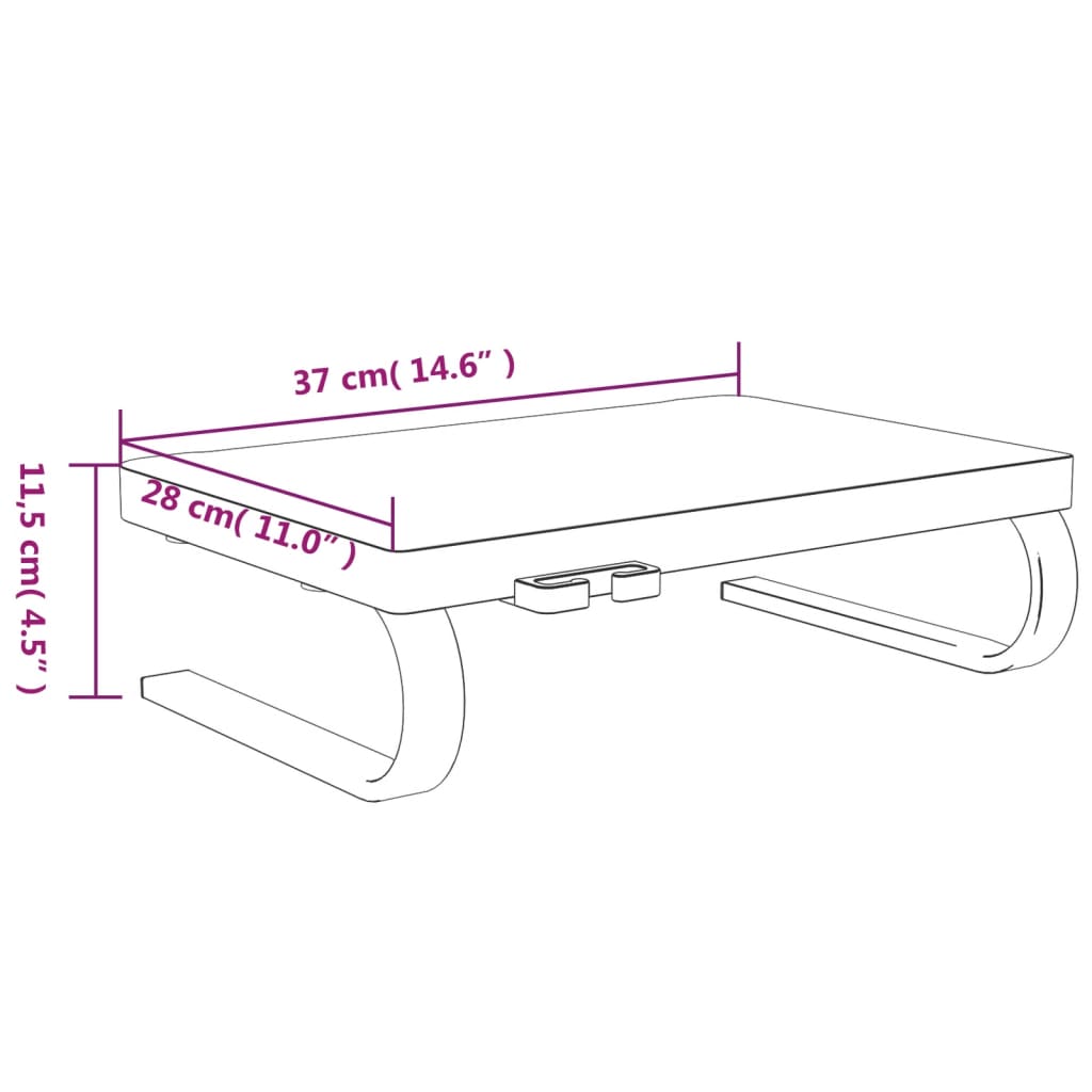 Stalak za monitor crni 37x28x11,5 cm