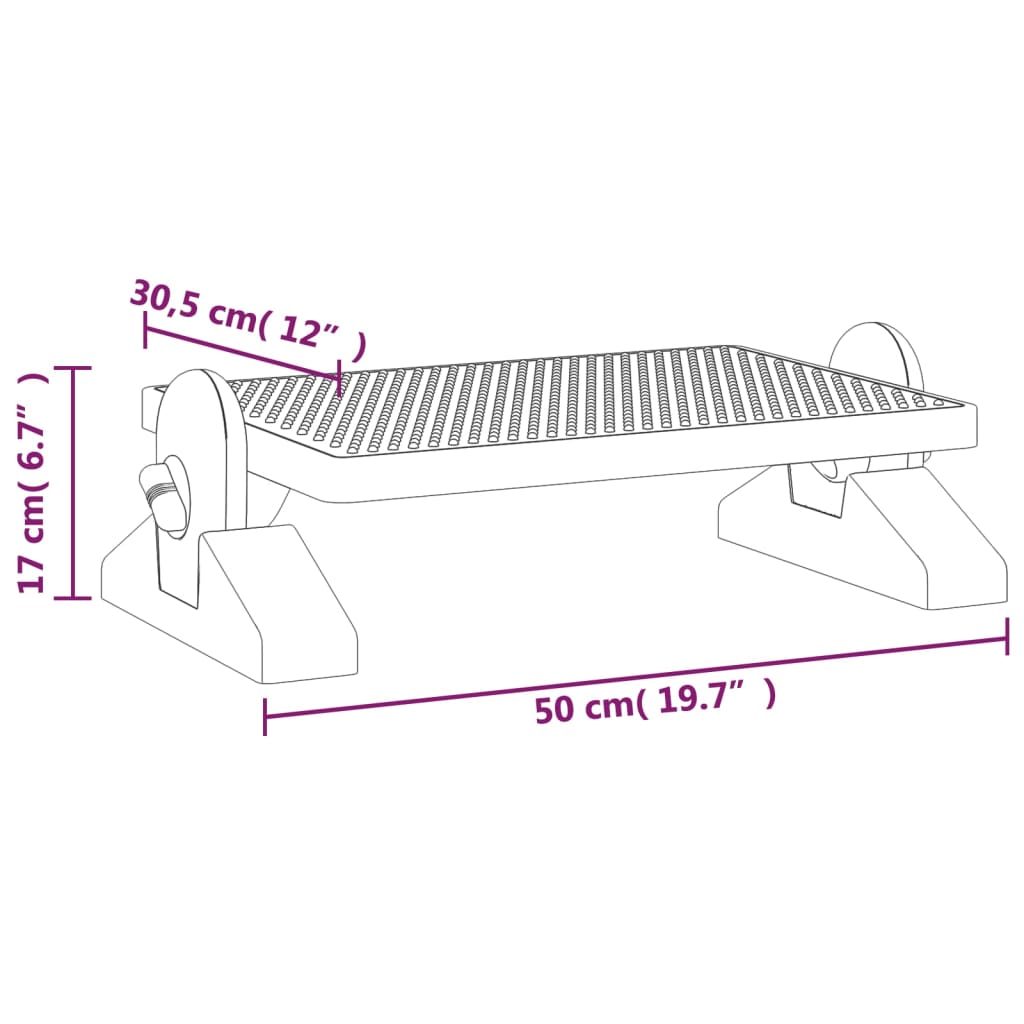 Oslonac za noge crni 50 x 30,5 x 17 cm
