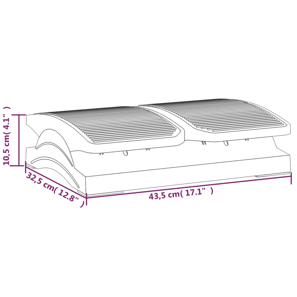 Oslonac za noge crni 43,5 x 32,5 x 10,5 cm