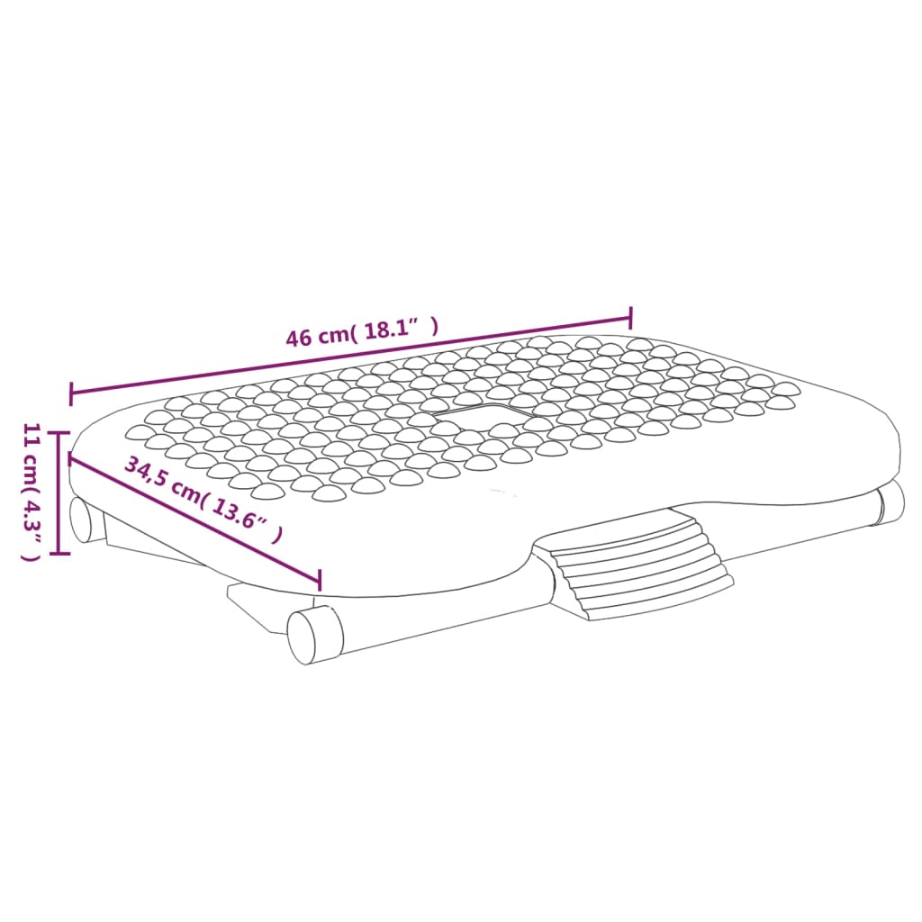 Oslonac za noge crni 46 x 34,5 x 11 cm