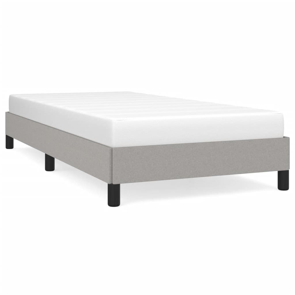 Okvir za krevet bez madraca svjetlosivi 90x190 cm od tkanine