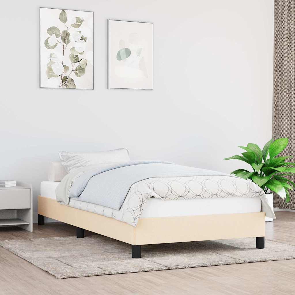 Okvir za krevet bez madraca krem 90x200cm od tkanine
