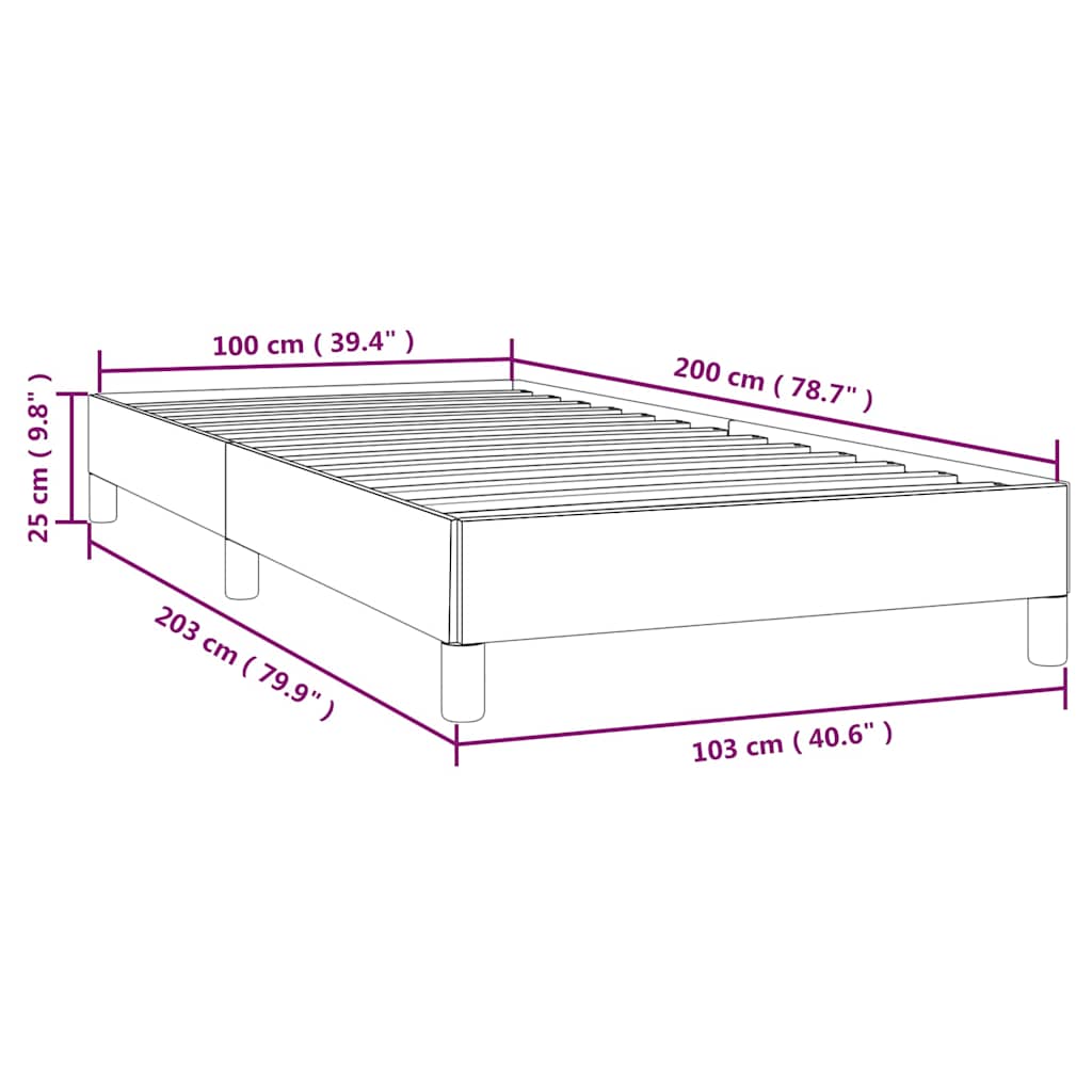 Okvir za krevet bez madraca plava 100x200cm od tkanine