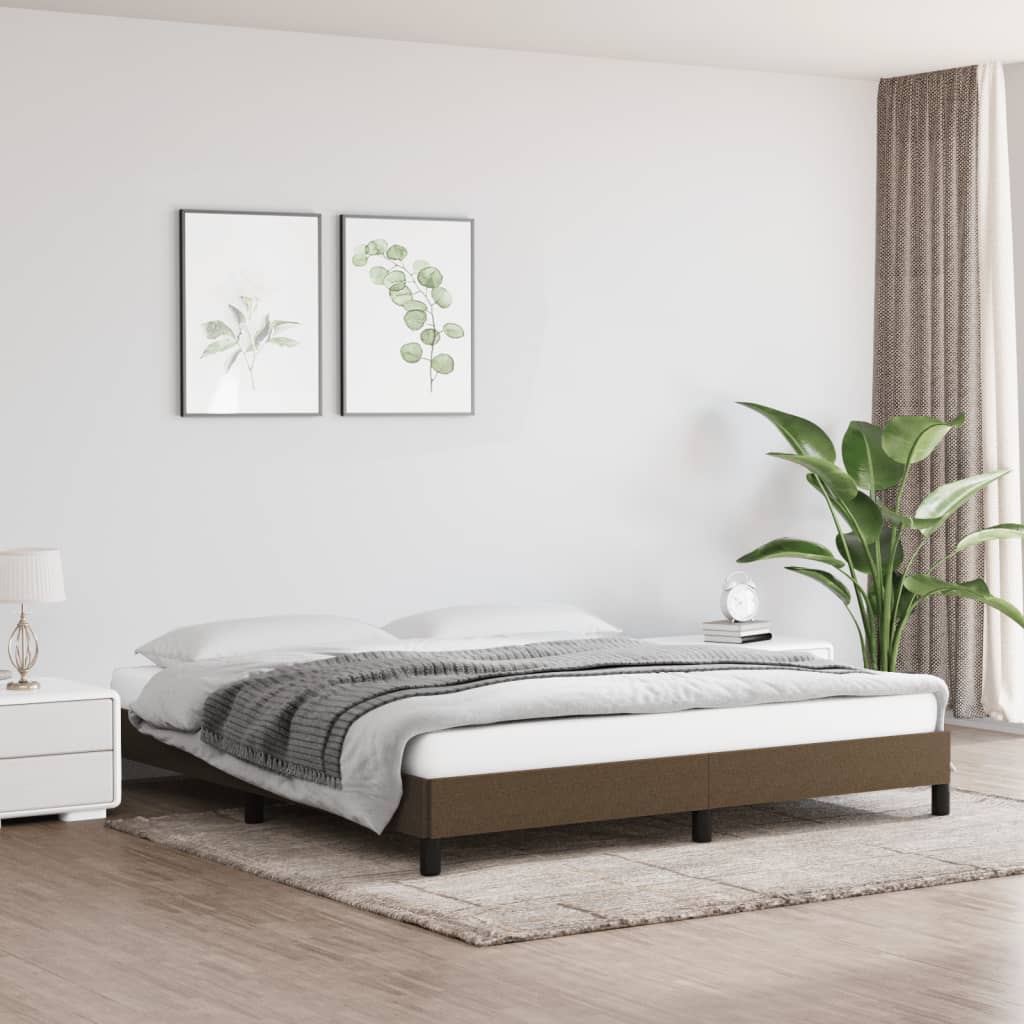 Okvir za krevet bez madraca tamnosmeđi 160x200 cm od tkanine