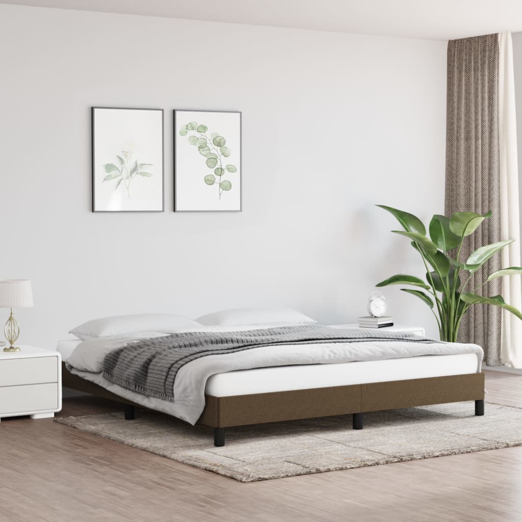 Okvir za krevet bez madraca tamnosmeđi 180x200 cm od tkanine