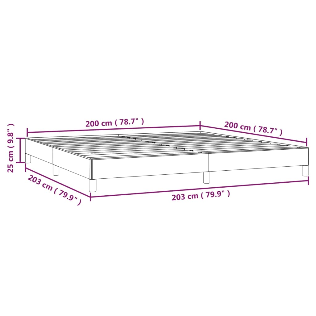 Okvir za krevet bez madraca krem 200x200 cm od tkanine