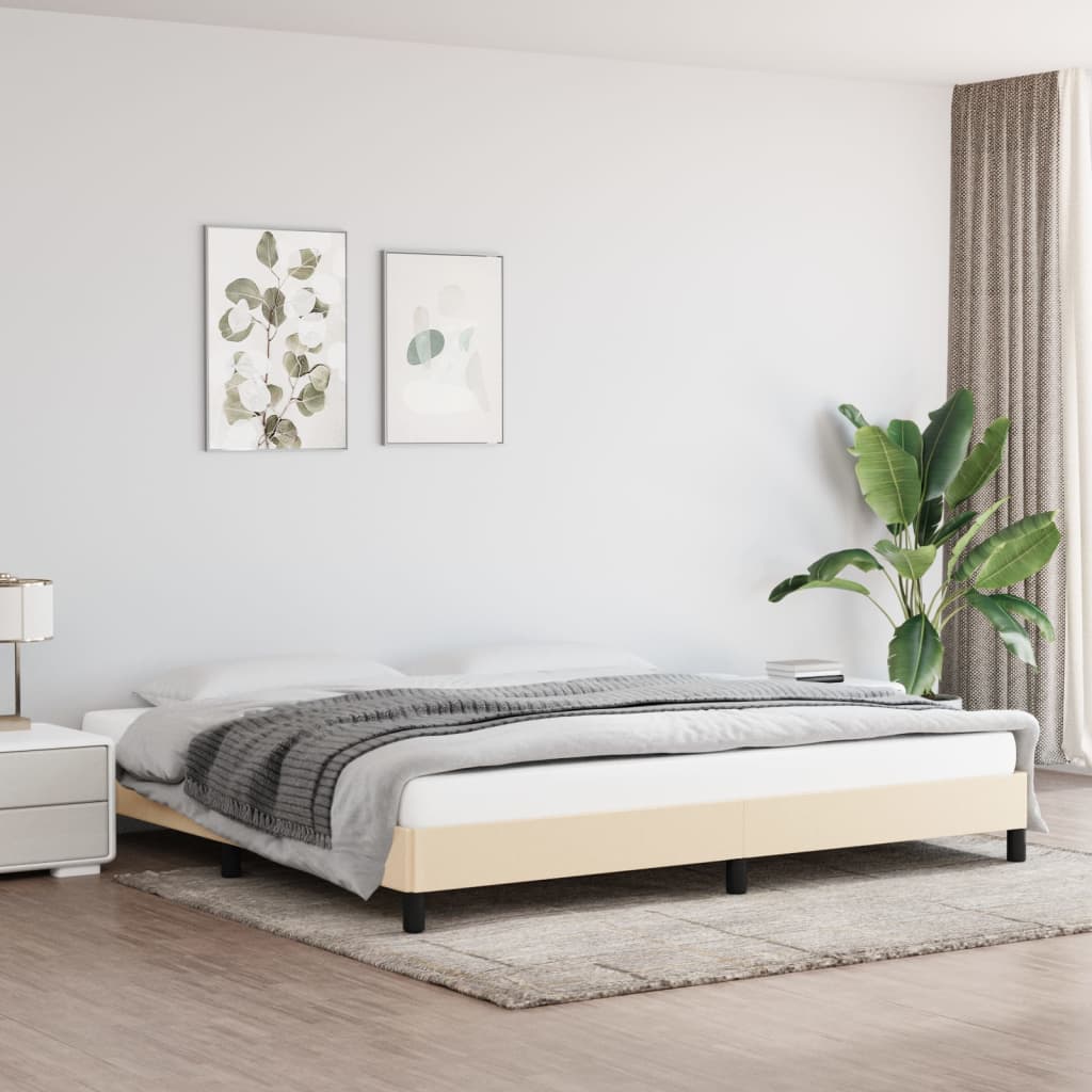 Okvir za krevet bez madraca krem 200x200 cm od tkanine