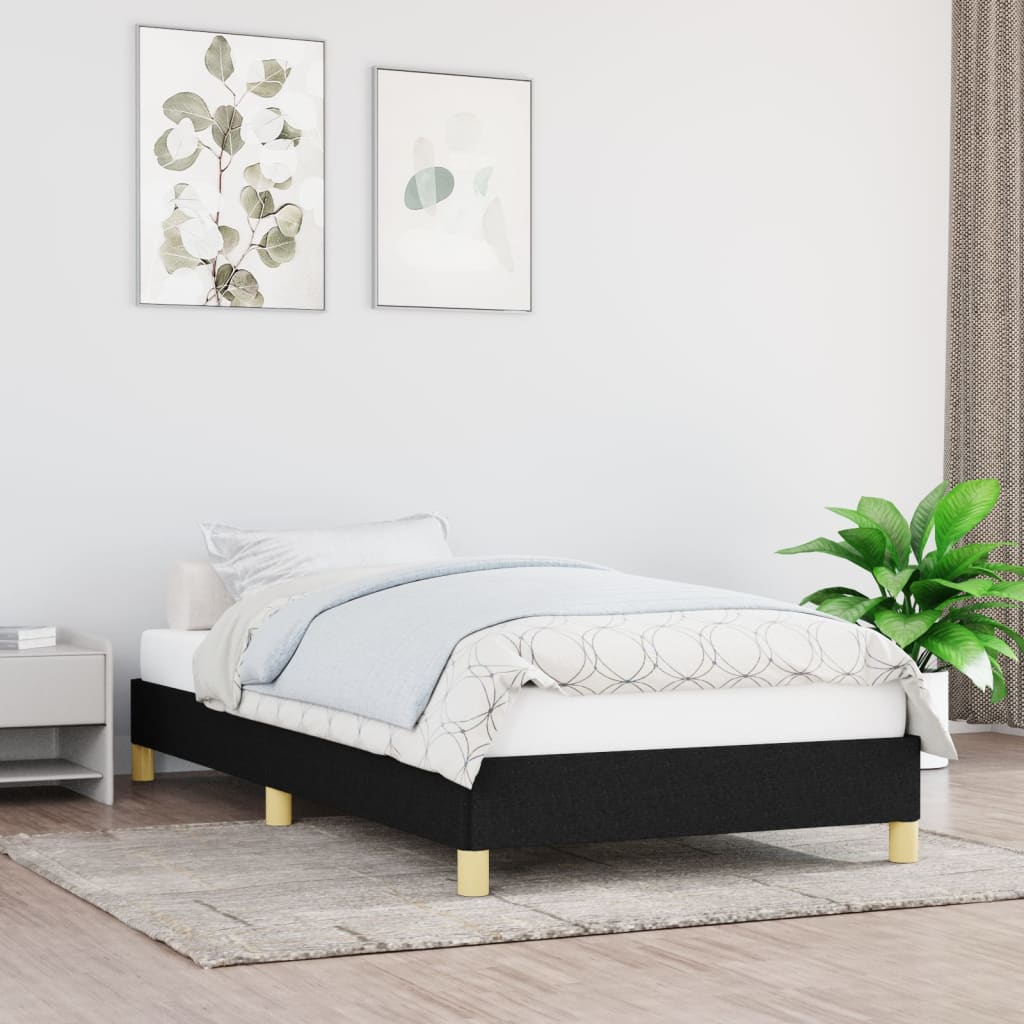 Okvir za krevet bez madraca crni 90x190cm od tkanine