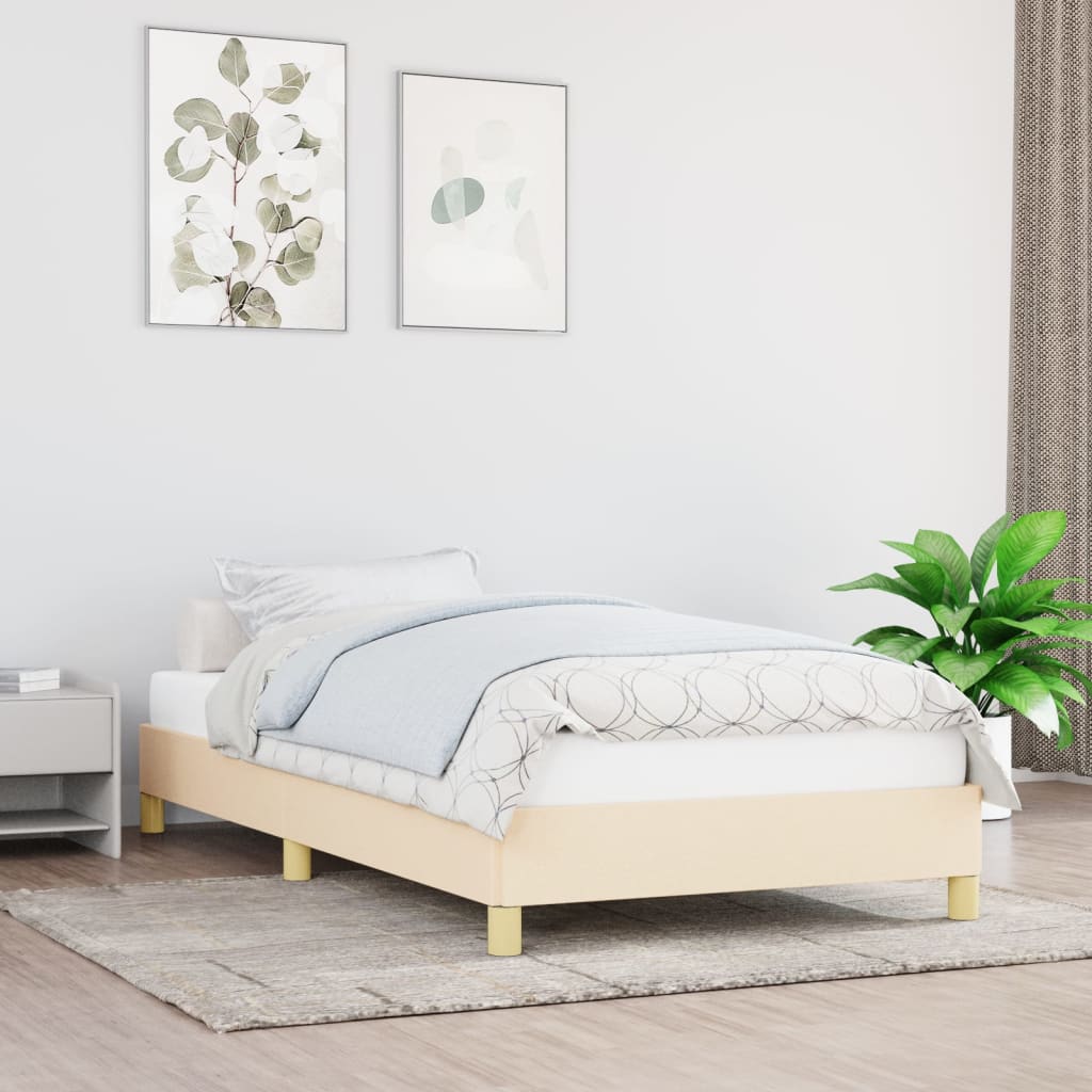 Okvir za krevet bez madraca krem 90x190cm od tkanine