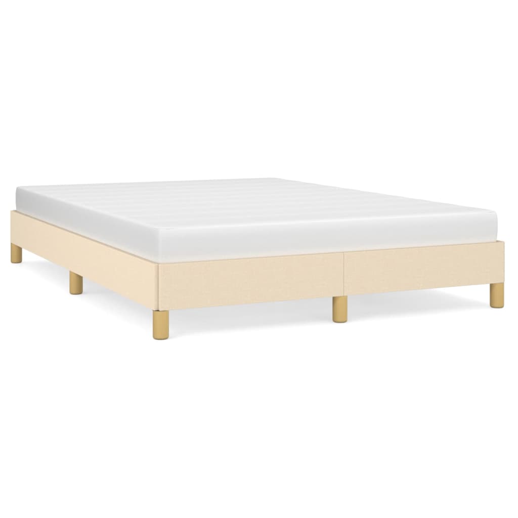 Okvir za krevet bez madraca krem 140 x 190 cm od tkanine