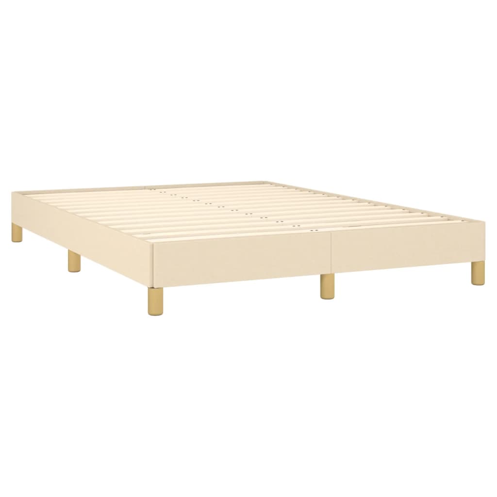 Okvir za krevet bez madraca krem 140 x 190 cm od tkanine