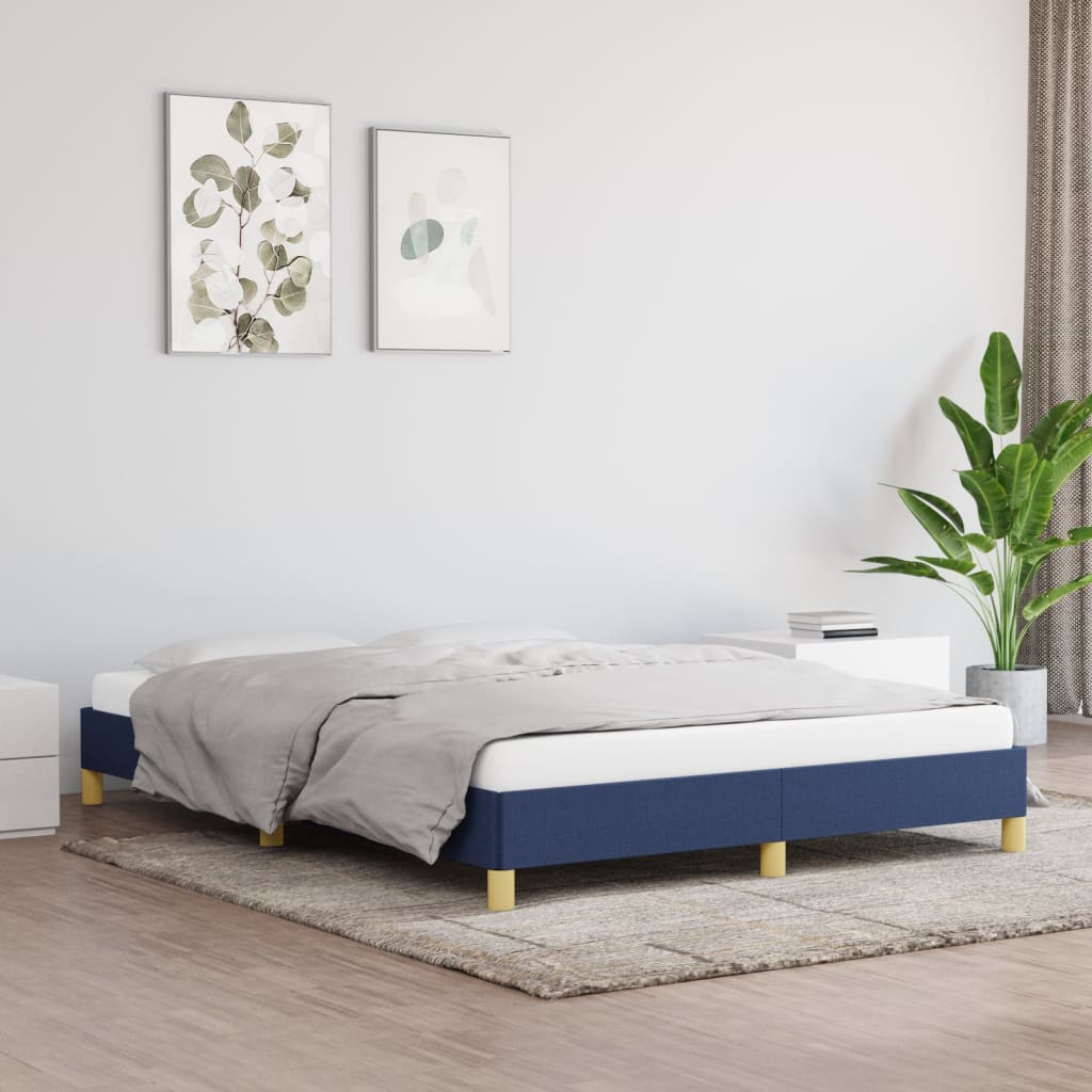 Okvir za krevet bez madraca plavi 140 x 200 cm od tkanine