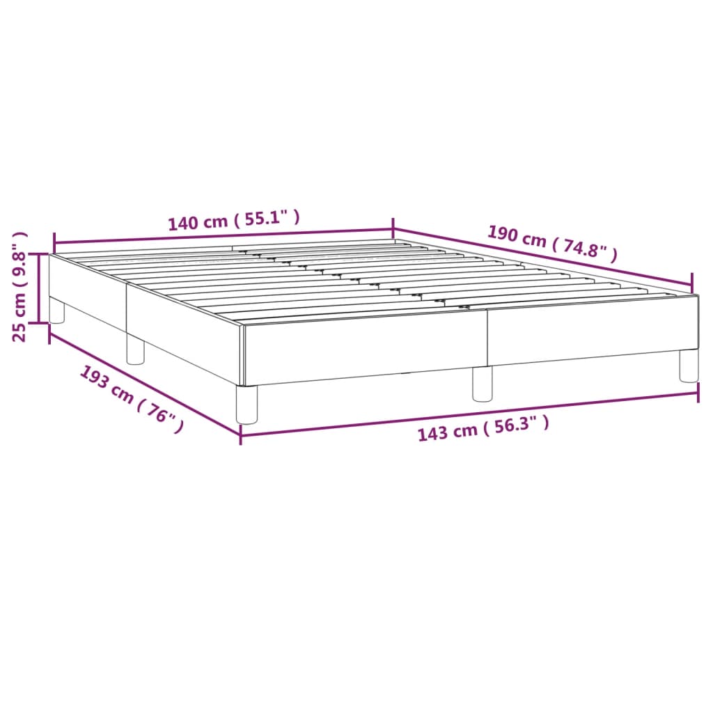 Okvir za krevet bijela 140x190 cm od umjetne kože