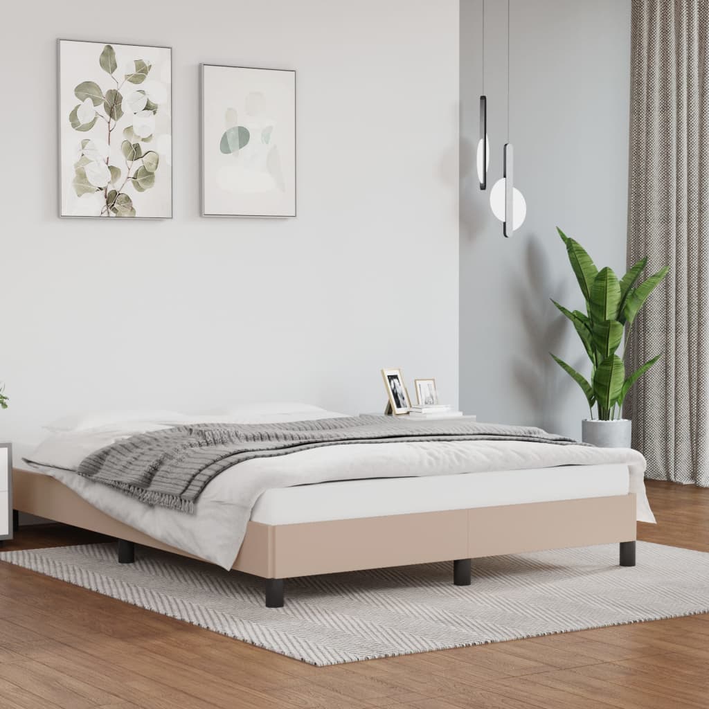 Okvir za krevet boja cappuccina 140x190 cm od umjetne kože