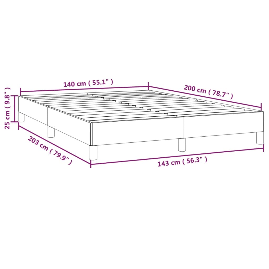 Okvir za krevet sivi 140x200 cm od umjetne kože