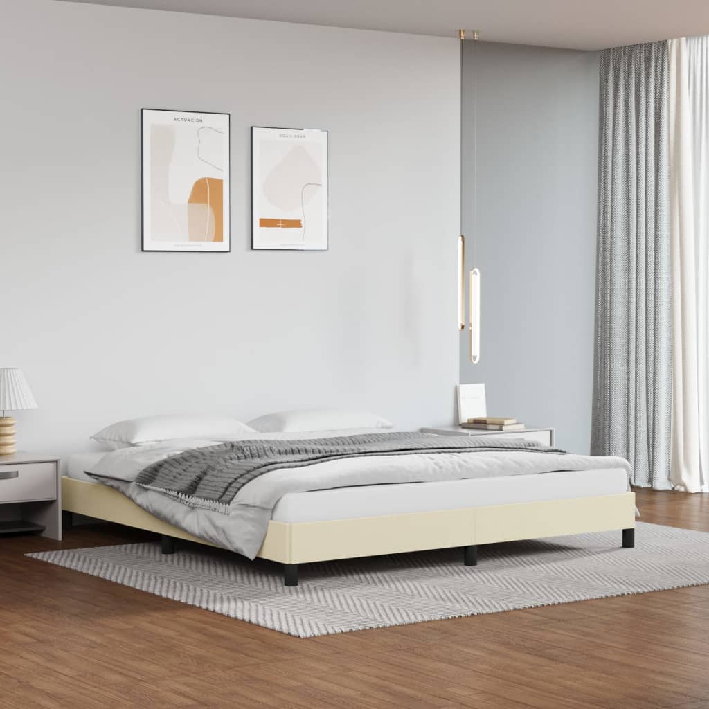 Okvir za krevet krem 160x200 cm od umjetne kože