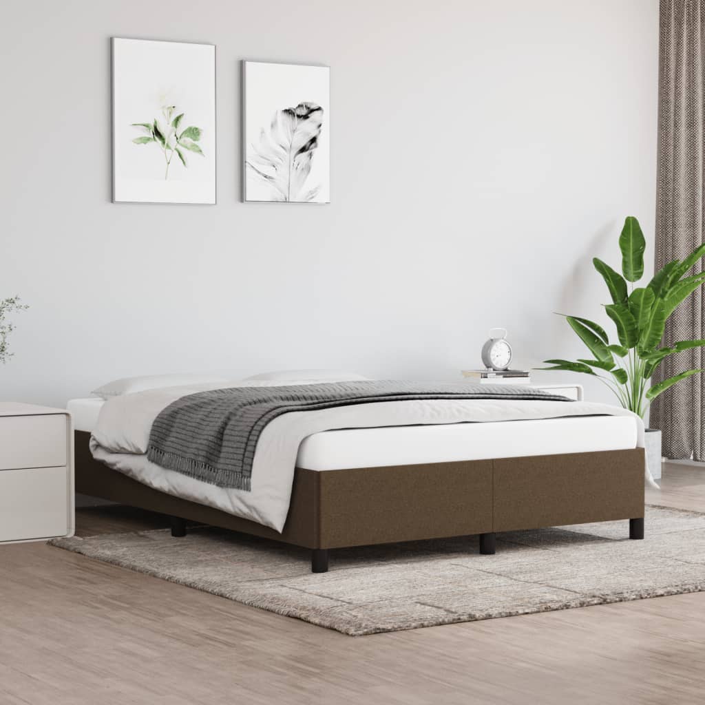 Okvir za krevet bez madraca tamnosmeđi 140 x 190 cm od tkanine