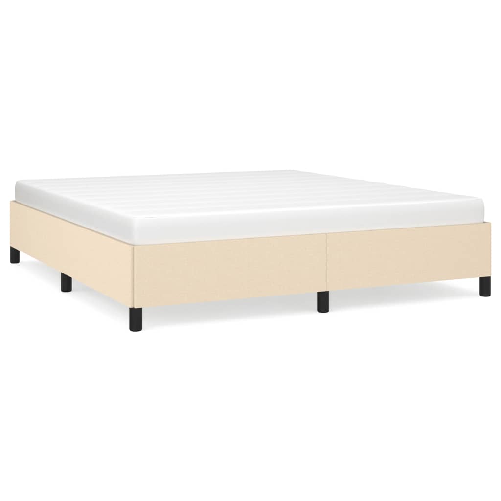 Okvir za krevet bez madraca krem 160x200 cm od tkanine
