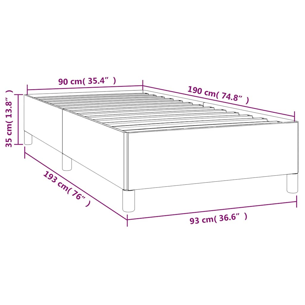 Okvir za krevet bez madraca plava 90x190cm od tkanine
