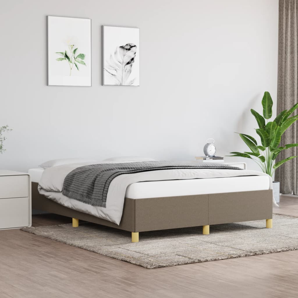 Okvir za krevet bez madraca smeđesivi 140 x 190 cm od tkanine