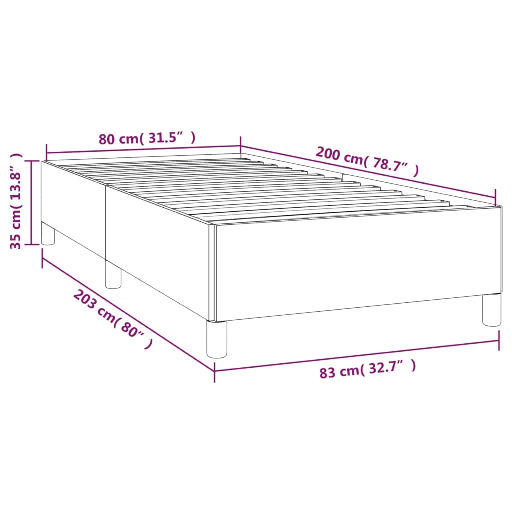 Okvir za krevet bijeli 80 x 200 cm od umjetne kože