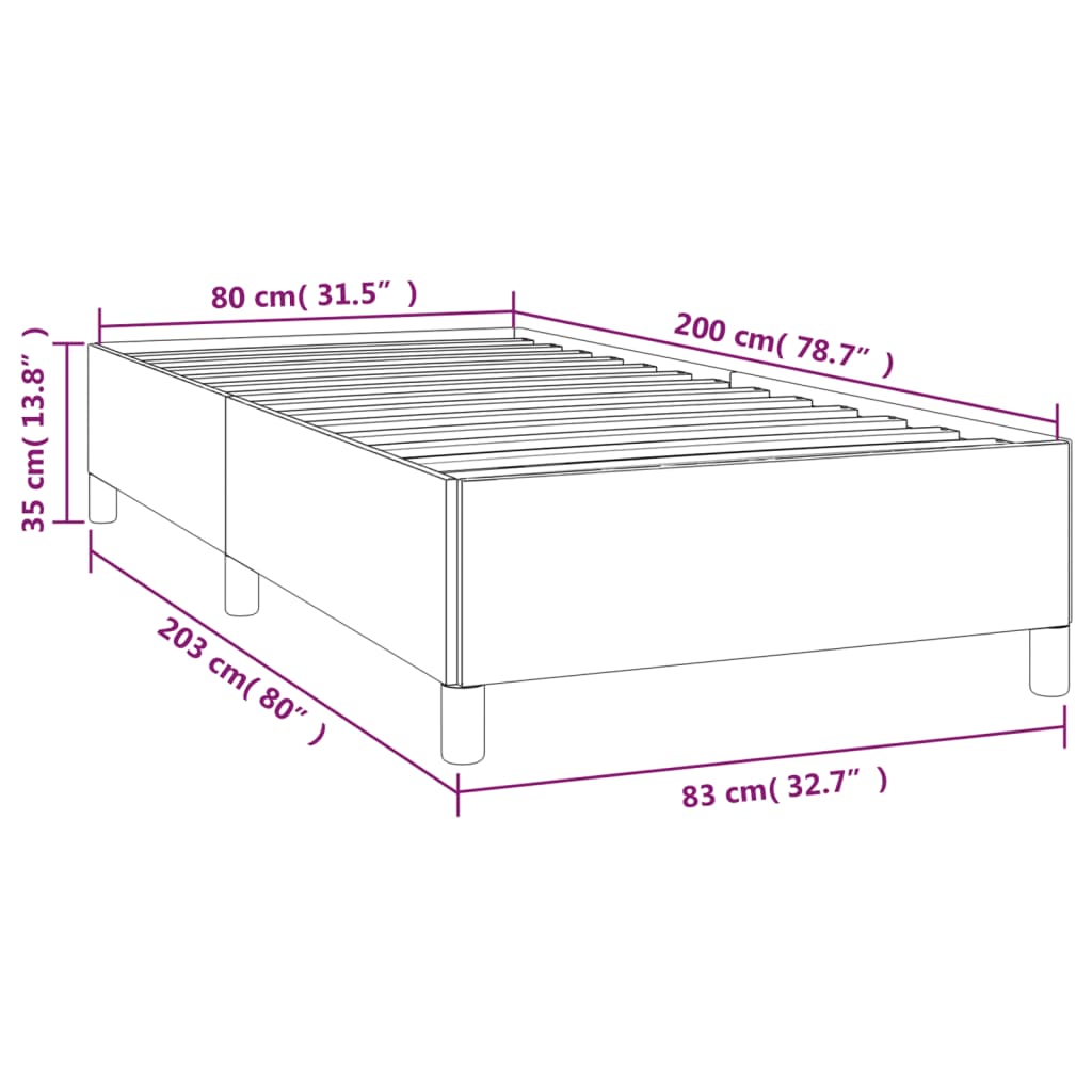 Okvir za krevet krem 80 x 200 cm od umjetne kože