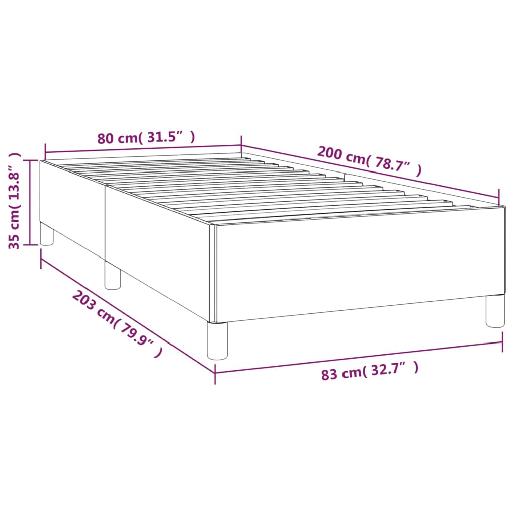 Okvir za krevet crni 80 x 200 cm baršunasti