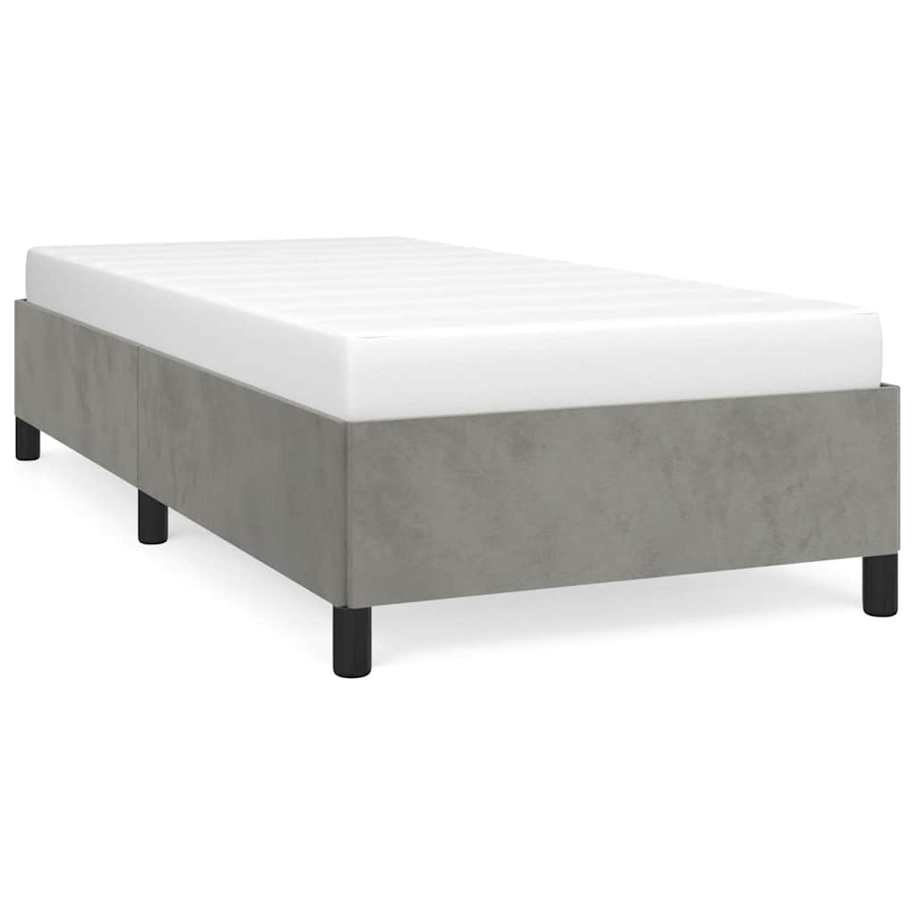 Okvir kreveta bez madraca svijetlosivi 100x203 cm Twin XL baršunasti
