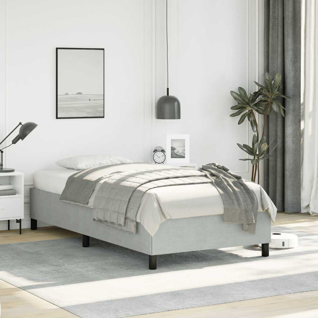 Okvir kreveta bez madraca svijetlosivi 100x203 cm Twin XL baršunasti