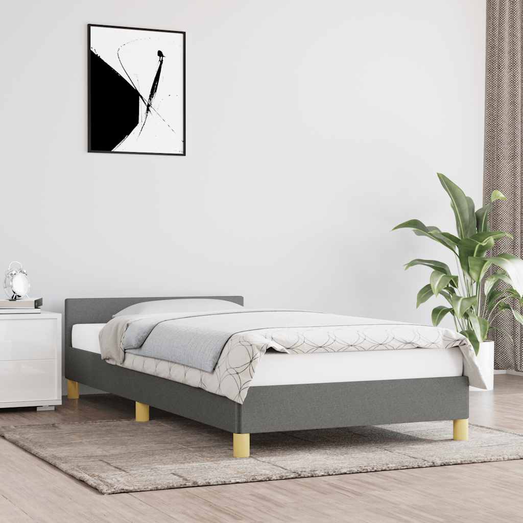 Okvir za krevet bez madraca tamnosivi 90x190 cm od tkanine