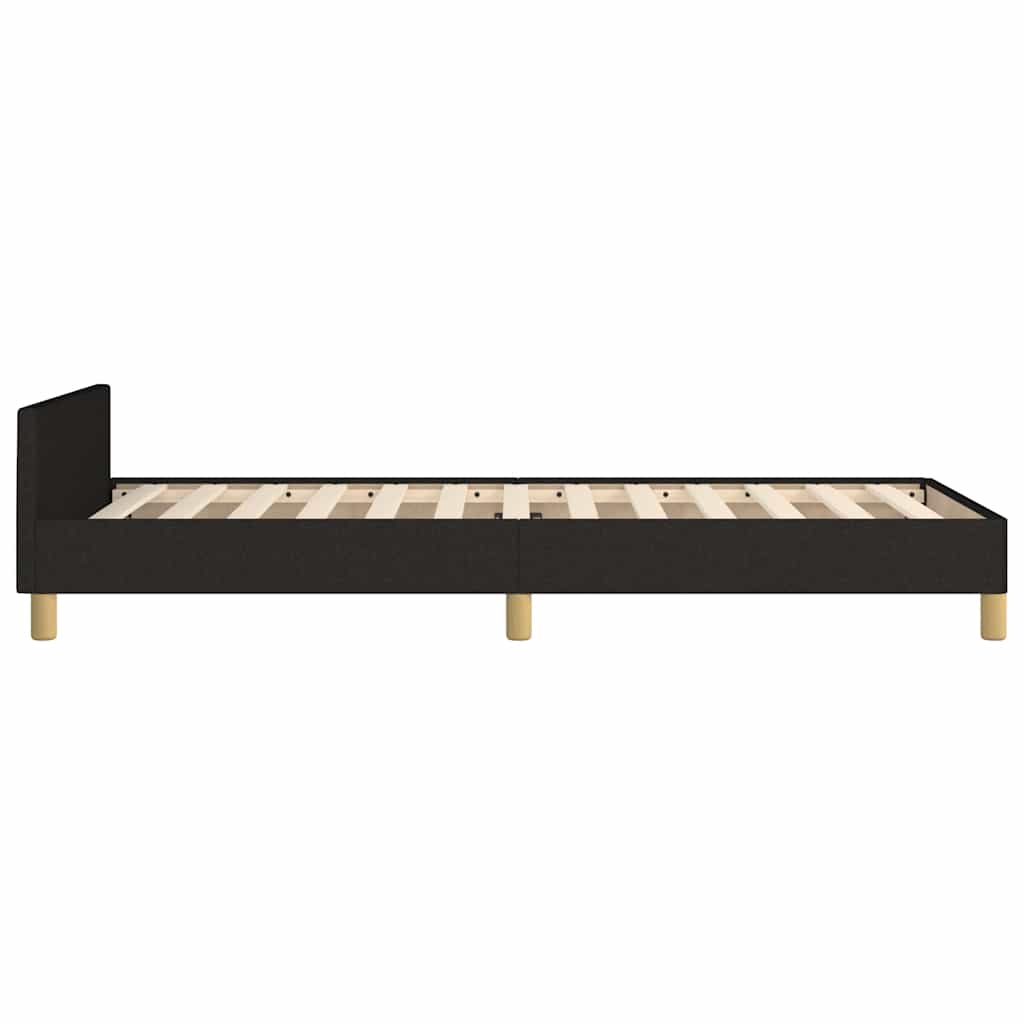 Okvir kreveta s uzglavljem bez madraca crni 90x200cm od tkanine
