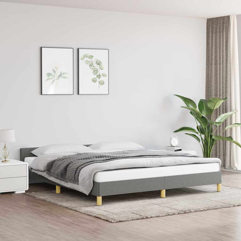 Okvir za krevet bez madraca tamnosivi 160x200 cm od tkanine