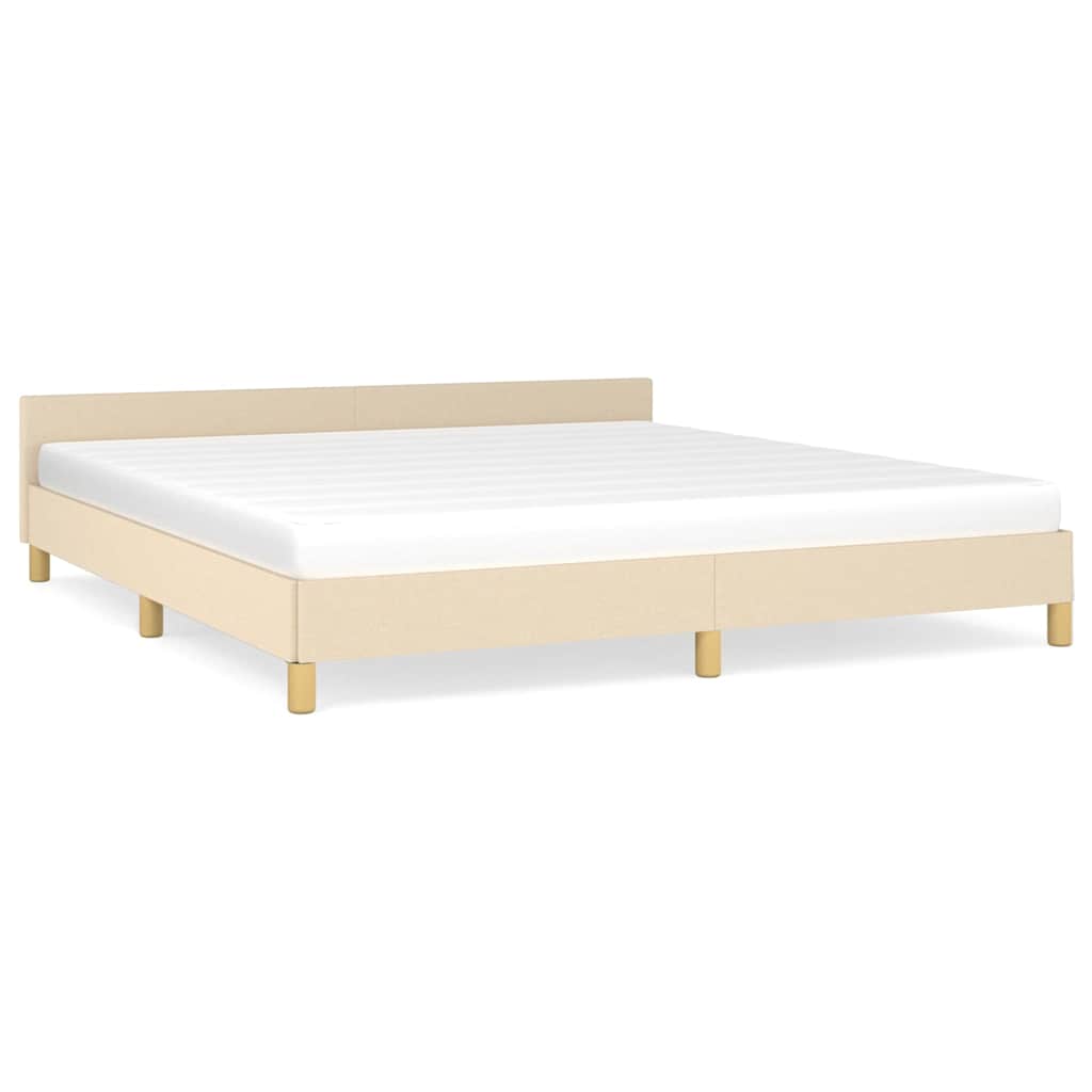 Okvir za krevet bez madraca krem 160x200 cm od tkanine