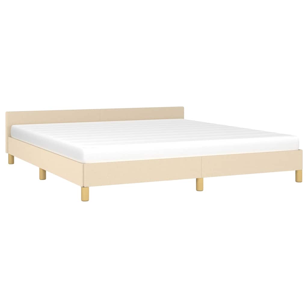 Okvir za krevet bez madraca krem 160x200 cm od tkanine