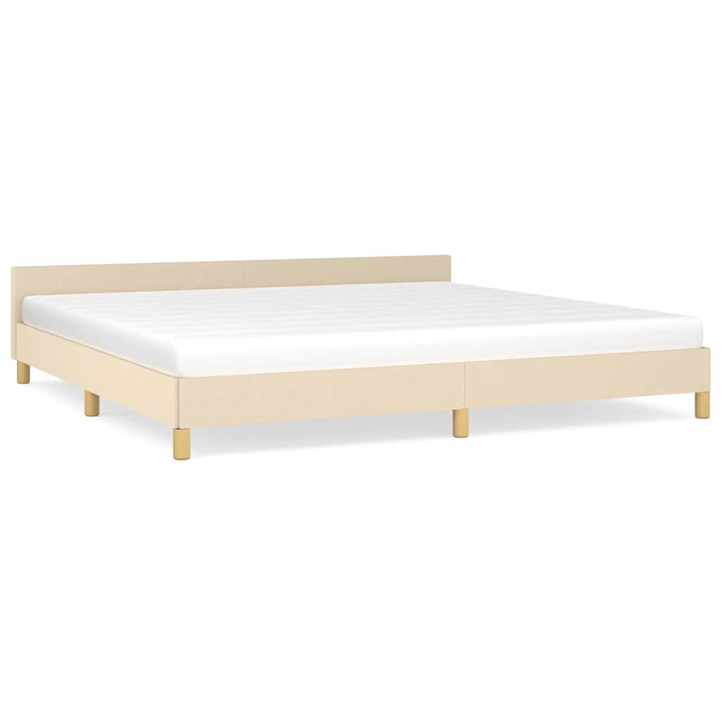 Okvir za krevet bez madraca krem 200x200 cm od tkanine