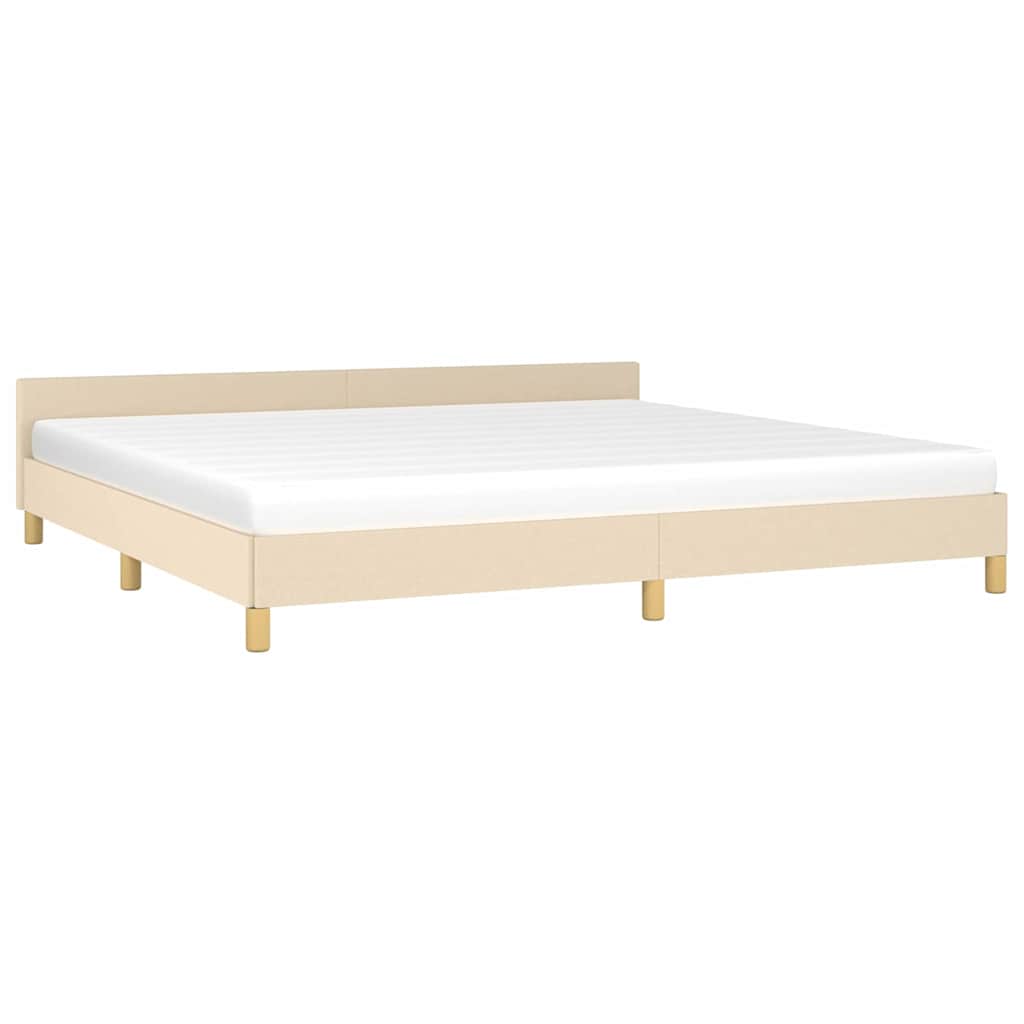 Okvir za krevet bez madraca krem 200x200 cm od tkanine