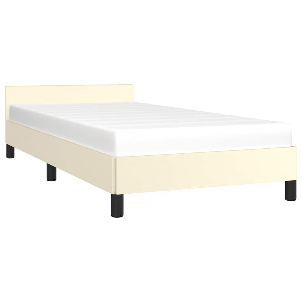 Okvir za krevet s uzglavljem bez madraca krem 80x200 cm