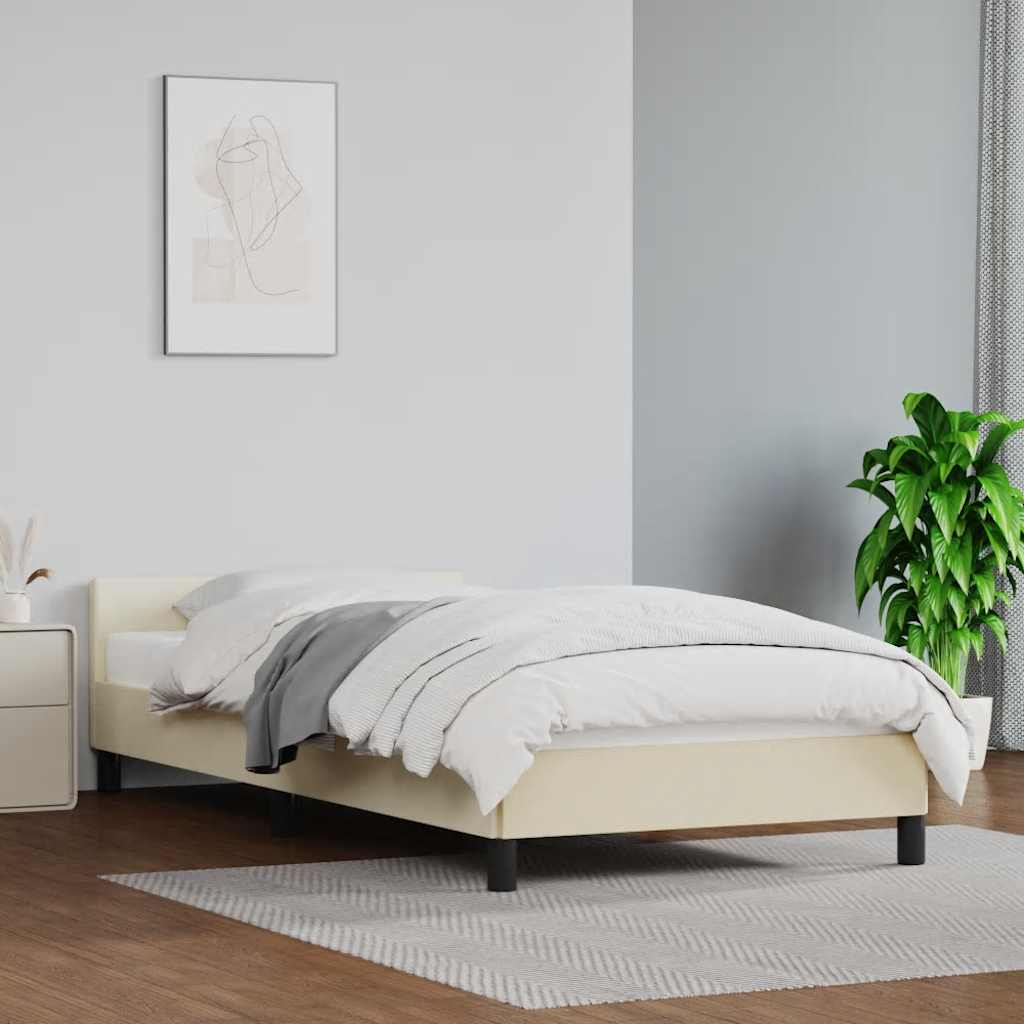 Okvir za krevet s uzglavljem bez madraca krem 80x200 cm