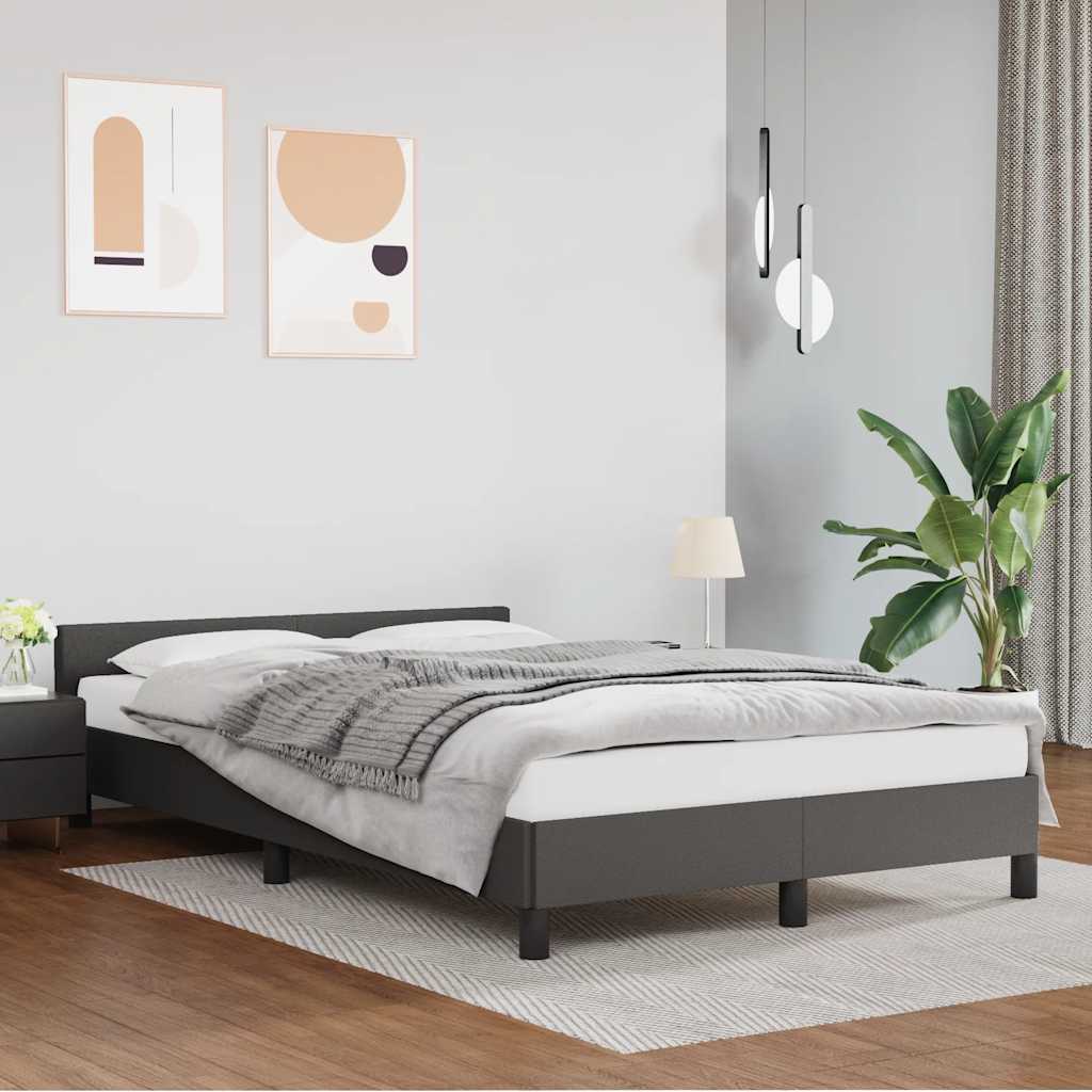 Okvir kreveta s uzglavljem bez madraca sivi 120x200 cm