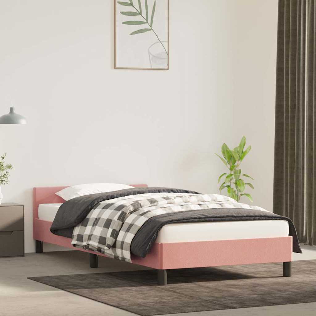 Okvir za krevet s uzglavljem bez madraca 90x190 cm baršunasti