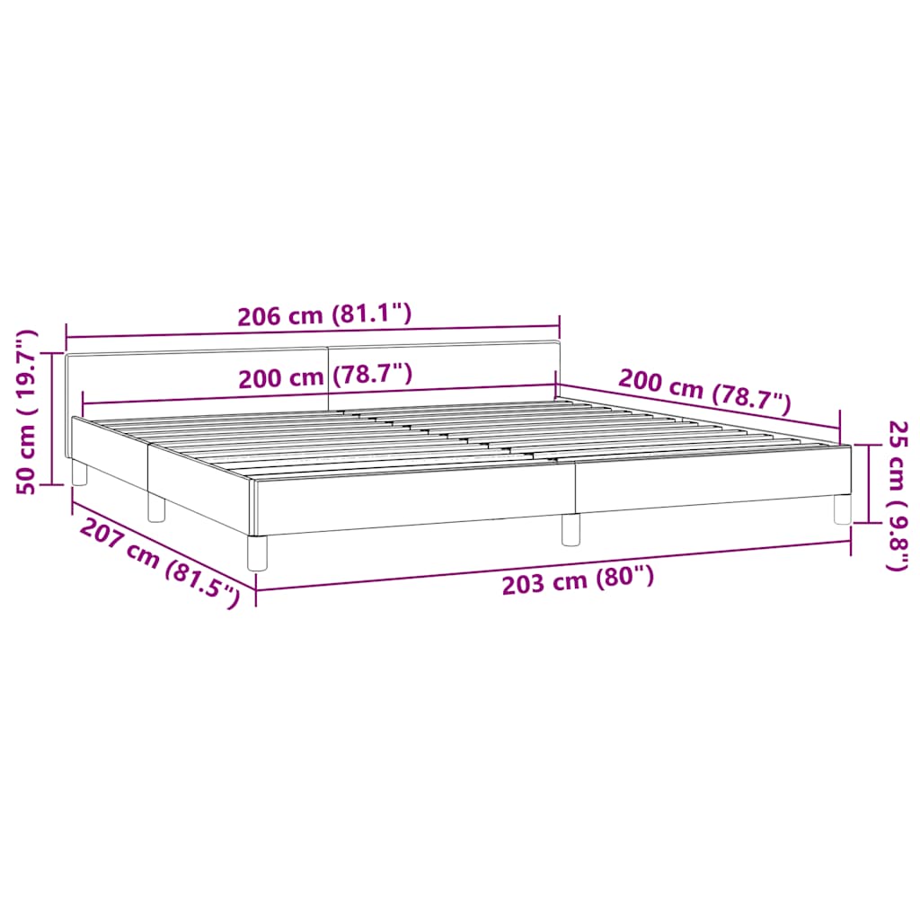 Okvir za krevet bez madraca tamnoplavi 200x200 cm baršunasti