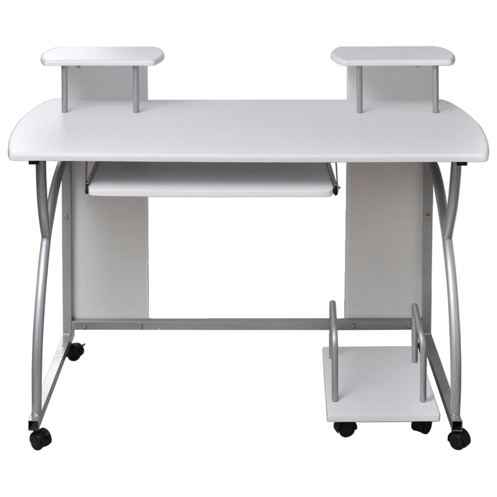 Stol za računalo bijeli 110 x 52 x 88,5 cm konstruirano drvo