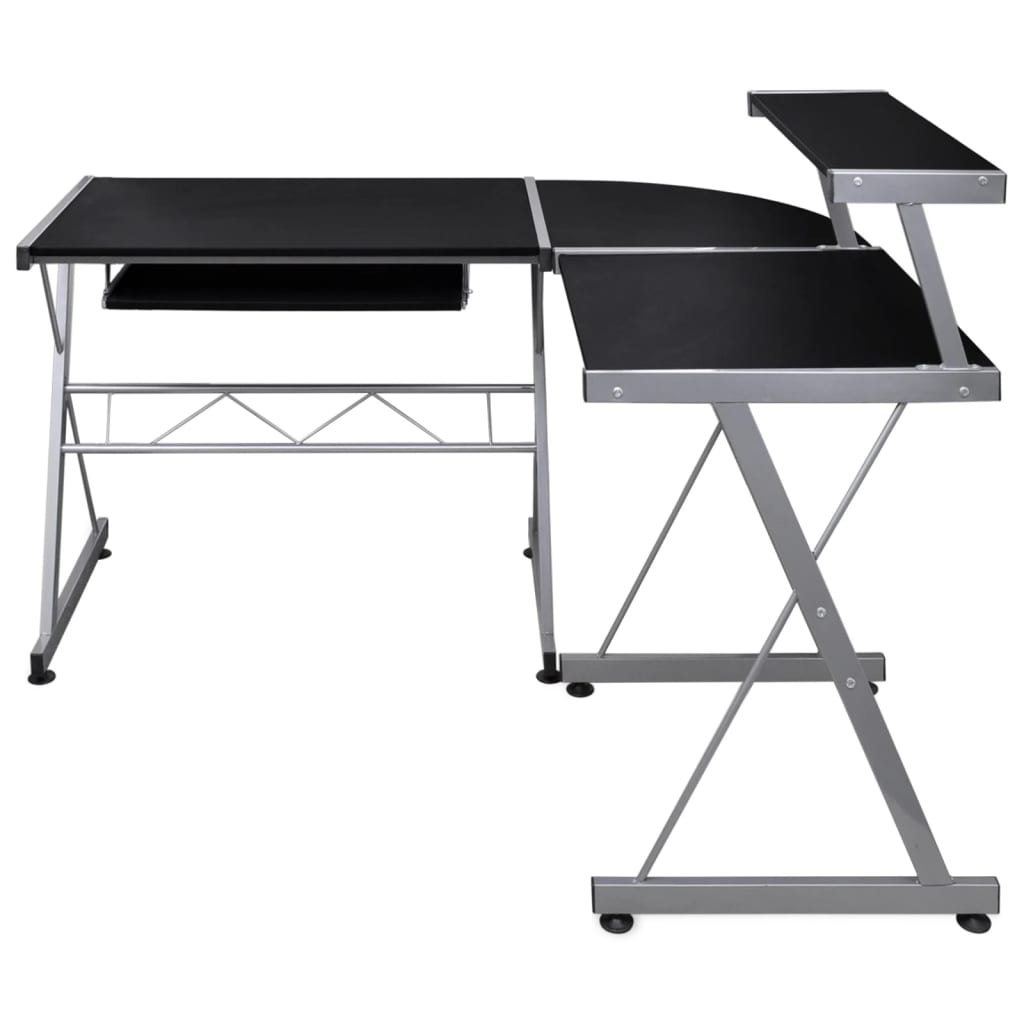 Kutni stol za računalo crni 132 x 112 x 99 cm konstruirano drvo
