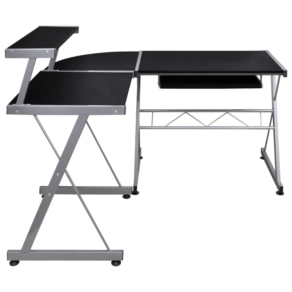 Kutni stol za računalo crni 132 x 112 x 99 cm konstruirano drvo